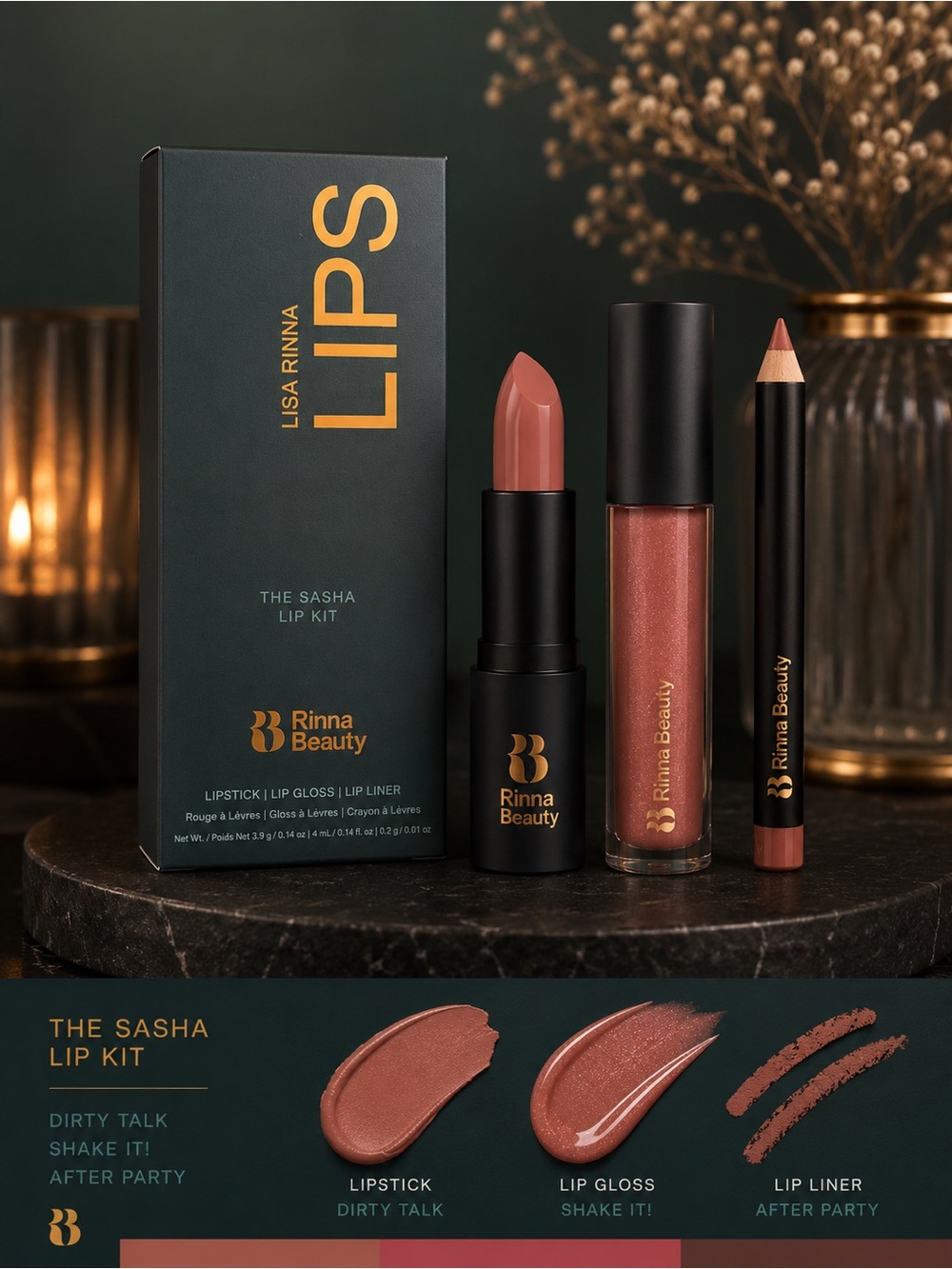 The Sasha Lip Kit — Dirty Talk (Nude Pink) Lisa Rinna